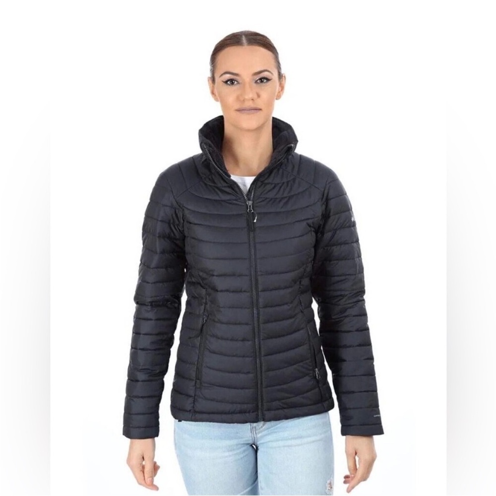 Columbia Women's White Out ll Omni Heat Hooded Jacket Puffer Small Black